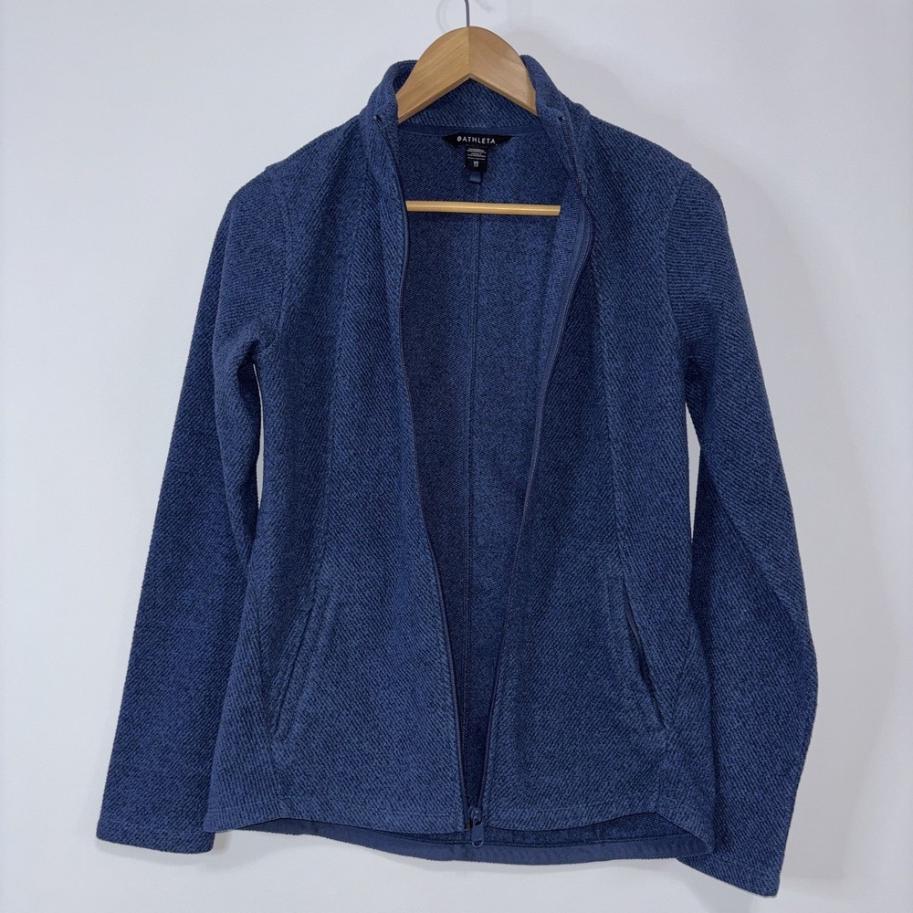 Athleta Stroll Fleece Full Zip Jacket Blue Size XS Full Zip